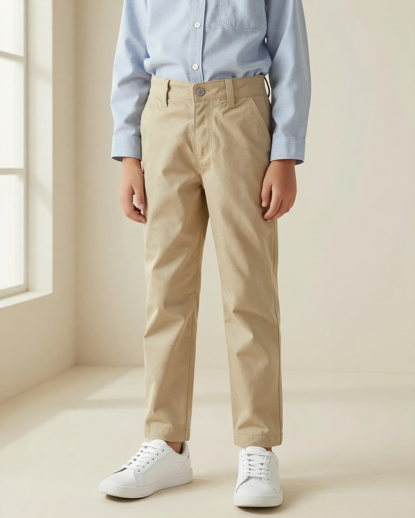 Kids' Chino Trousers — on model