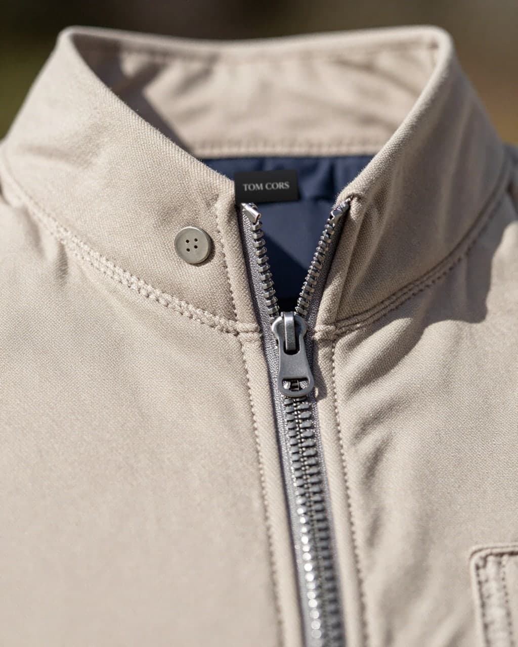 Stand-Collar Zip Jacket — detail