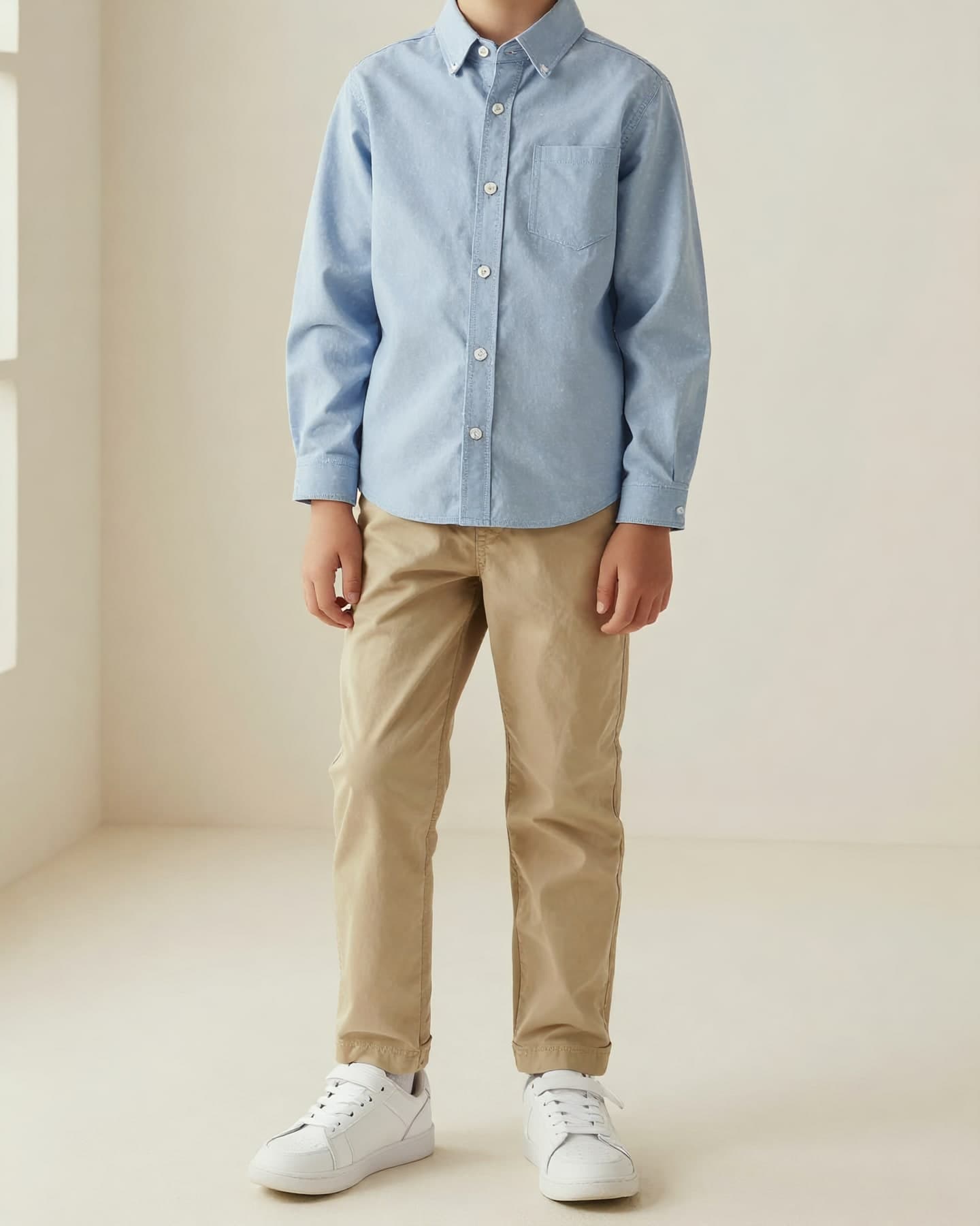 Boys' Oxford Shirt — on model