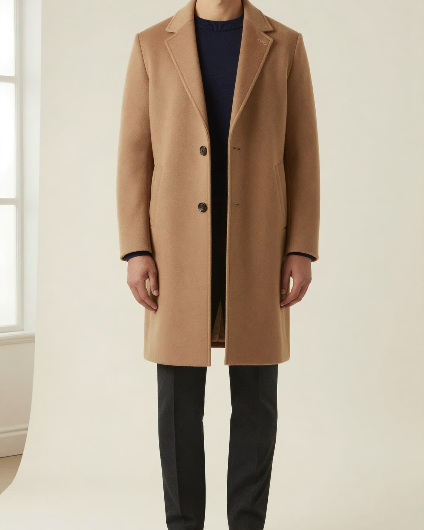 Wool Overcoat — on model