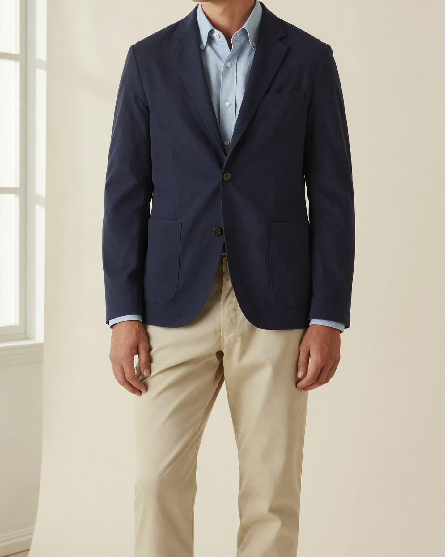 Yapısız Pamuk Blazer — model üzerinde