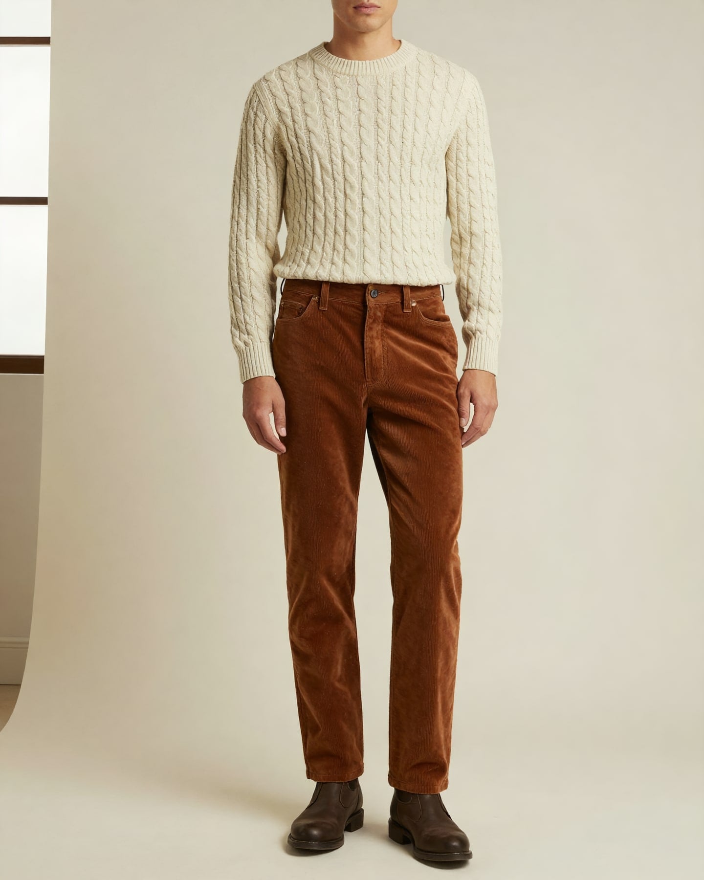 Corduroy Trousers — on model