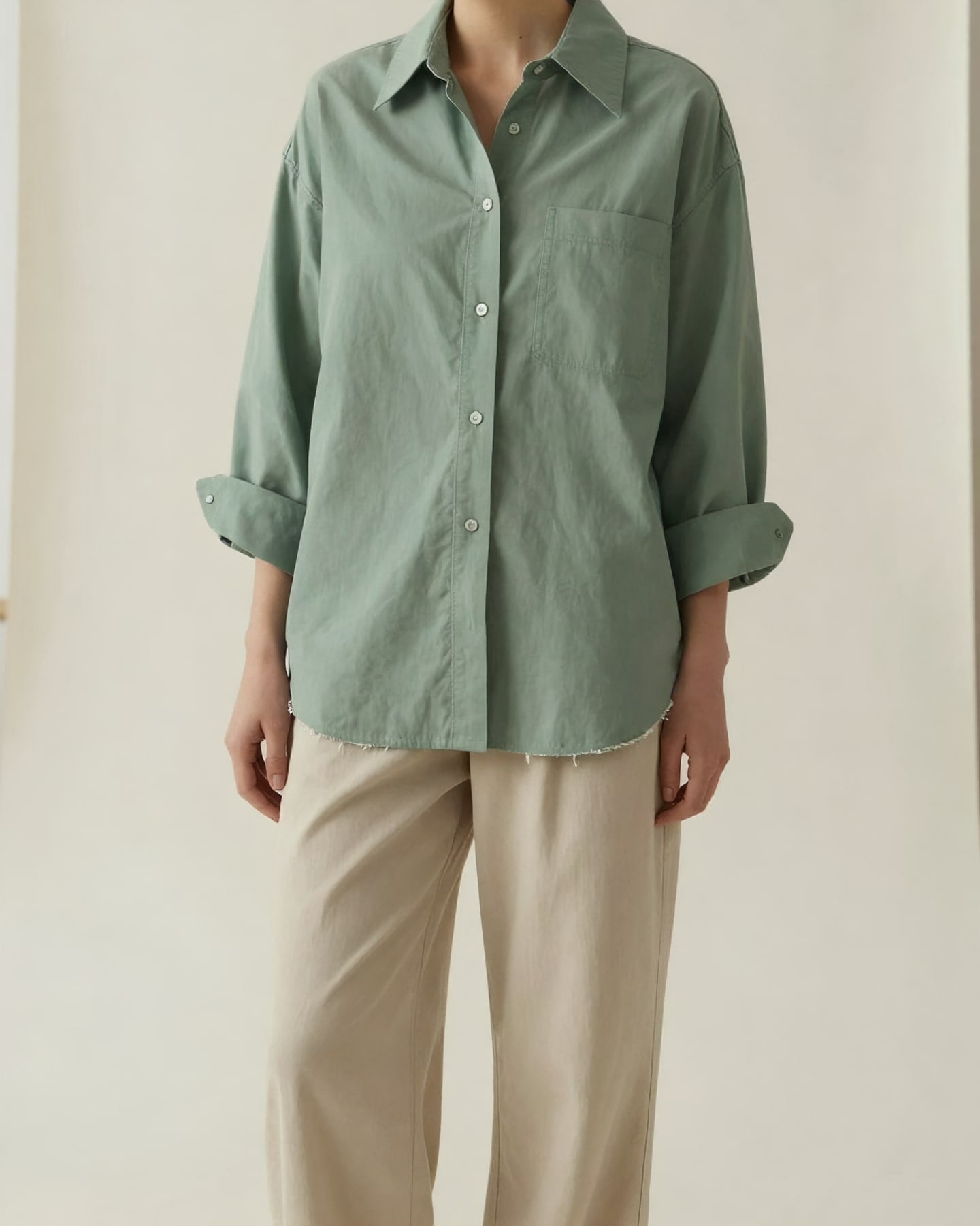 Women's Oversize Shirt — on model
