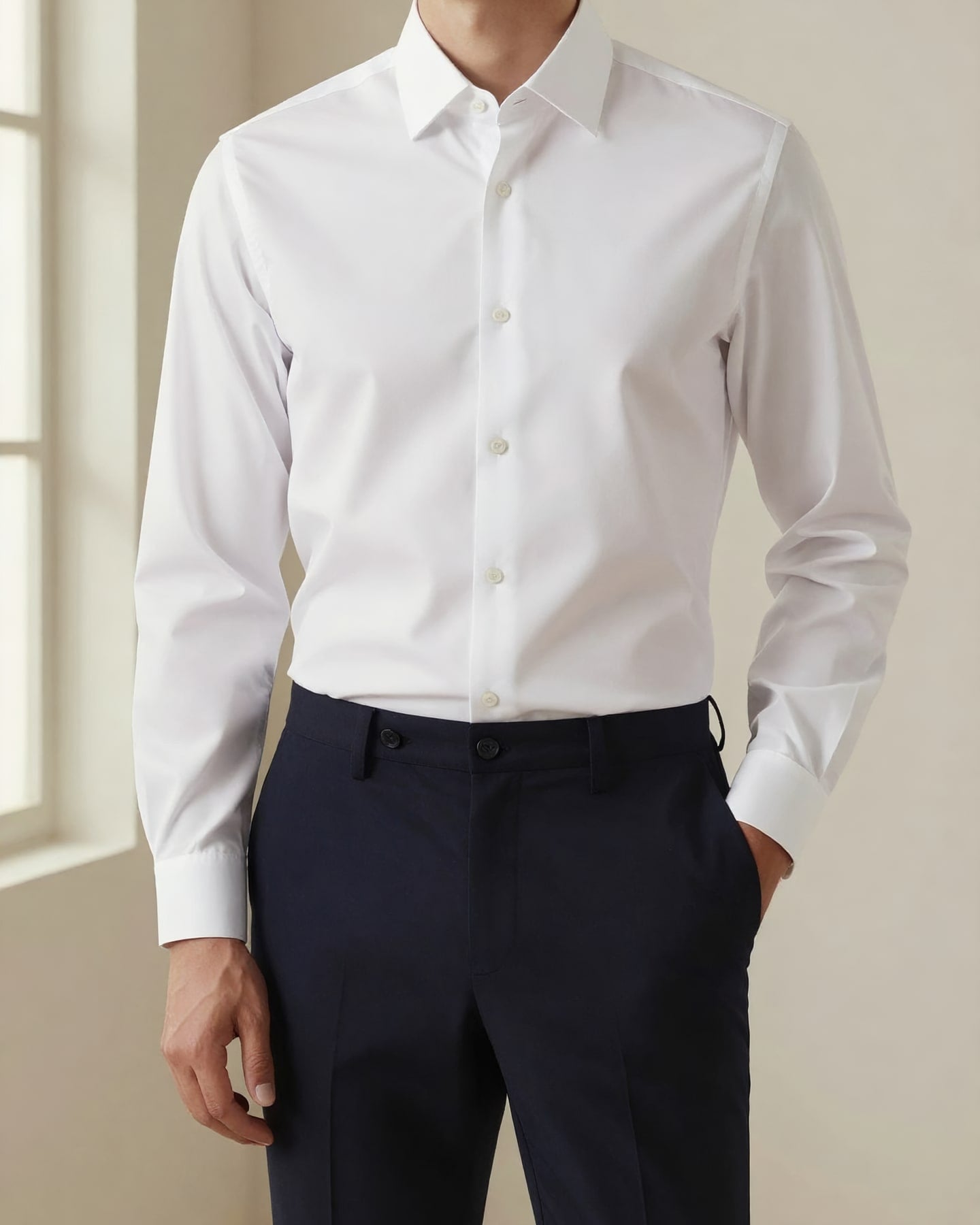 Classic Business Shirt — on model