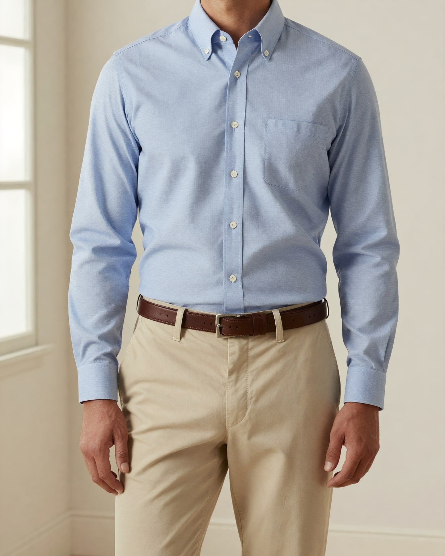 Oxford Button-Down Shirt — on model