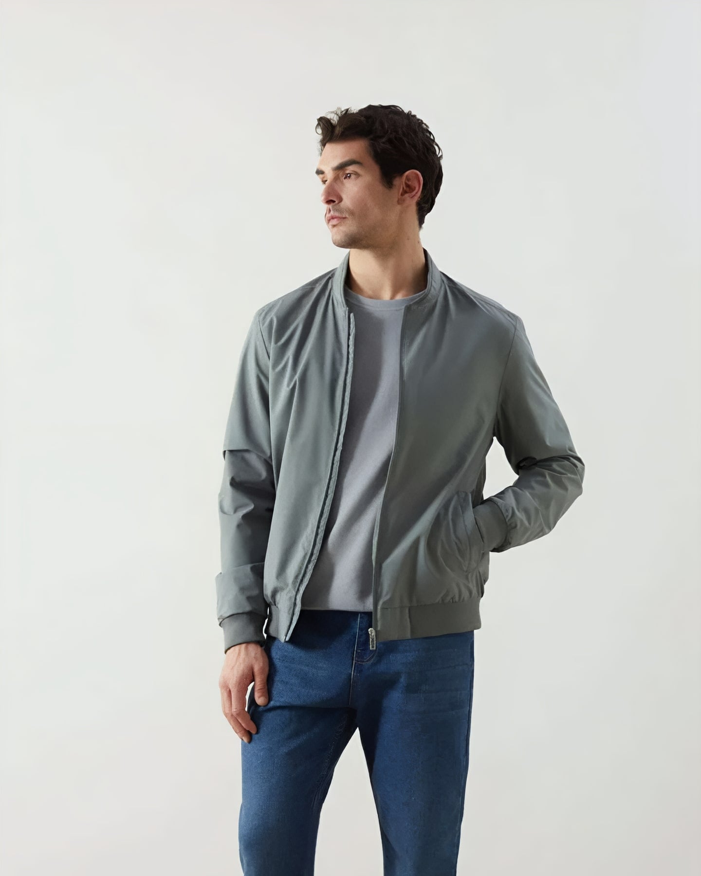 Sage Bomber Jacket — front view