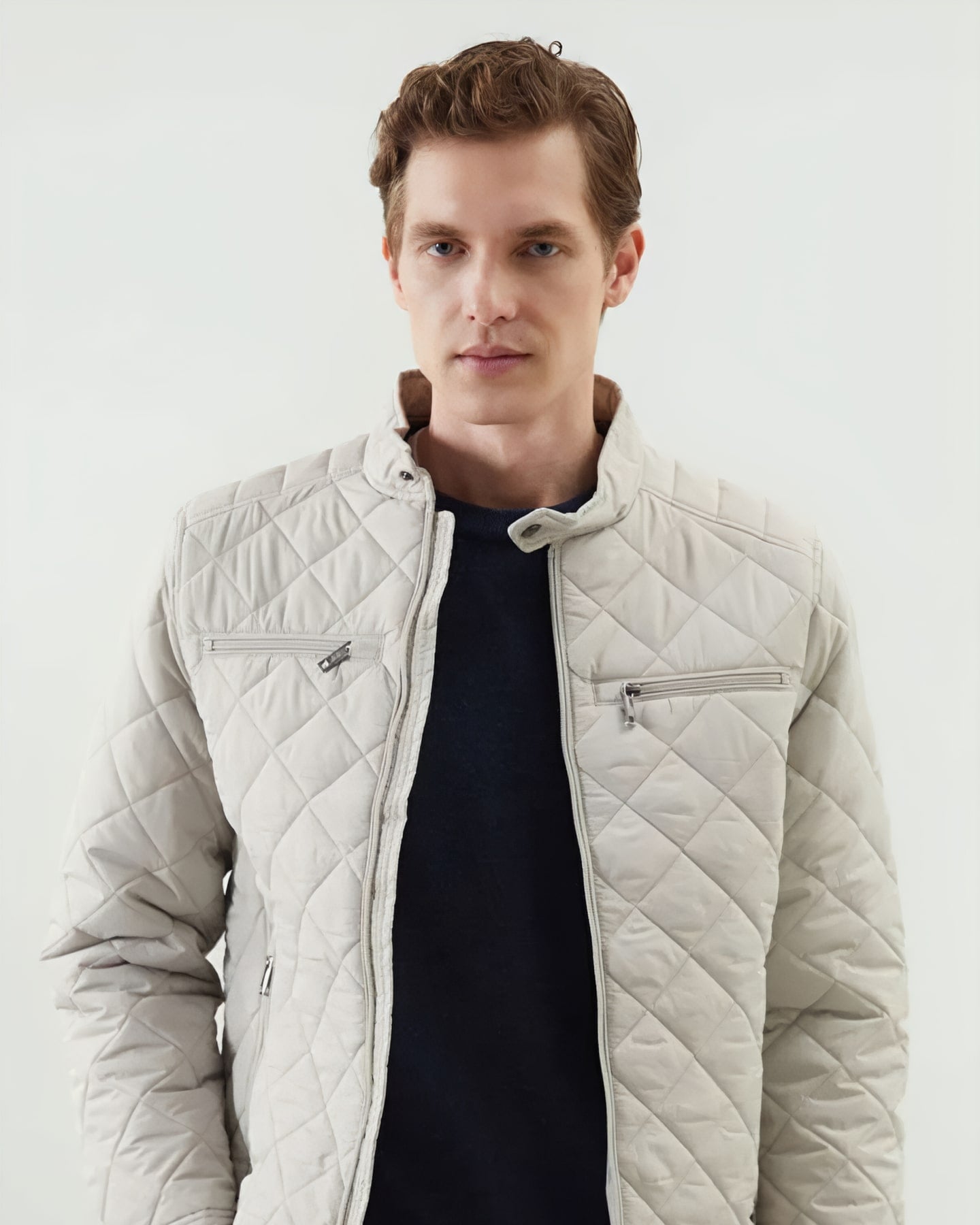Stone Diamond-Quilted Jacket — front view