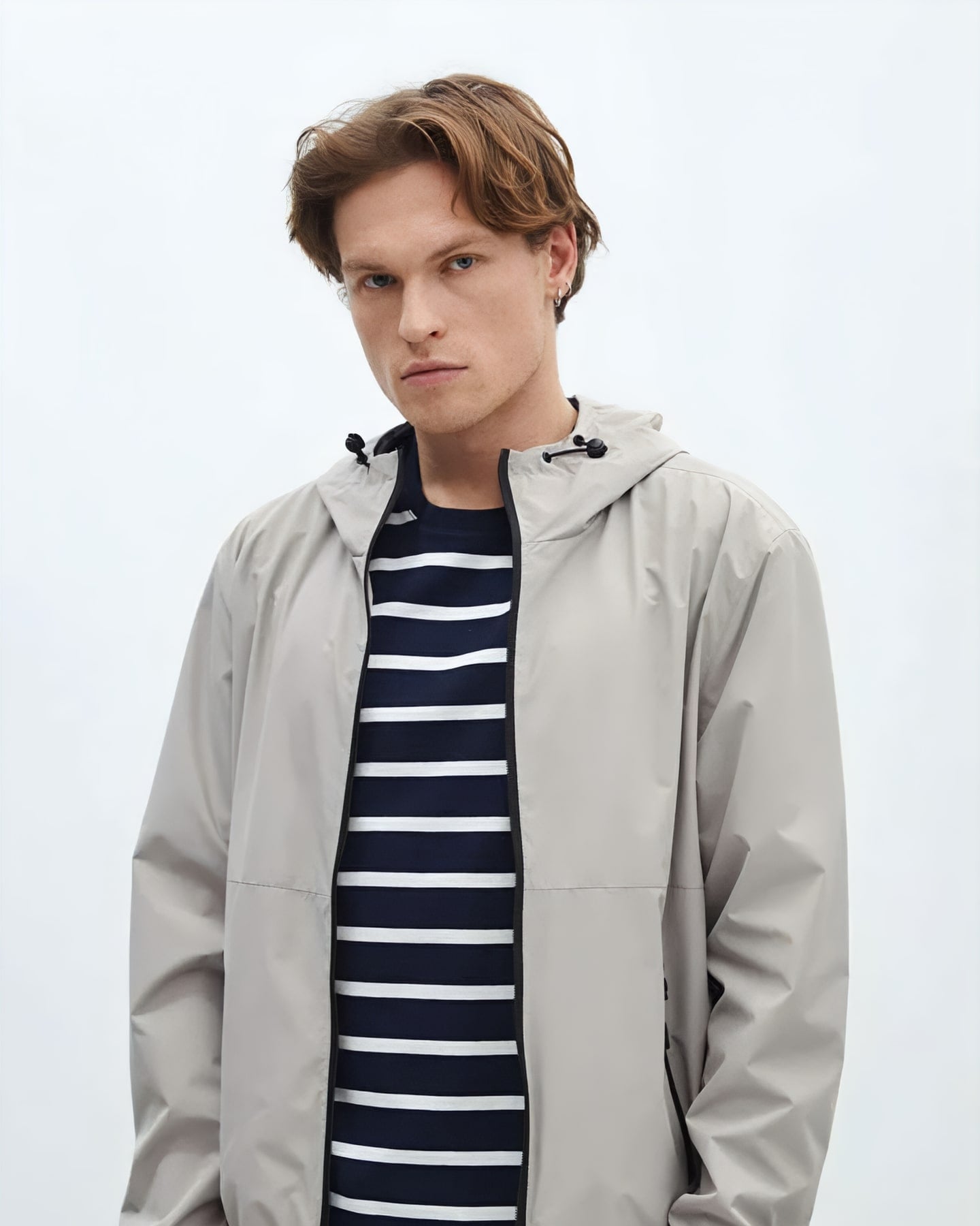 Light Grey Hooded Jacket — front view